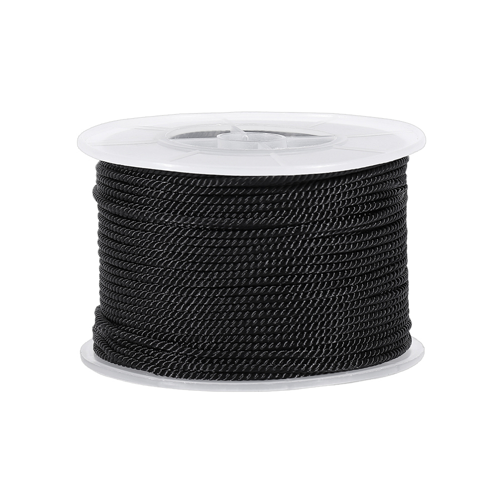 Cord Trim Twisted - 54.68 Yardas de Cordón Trenzado Negro