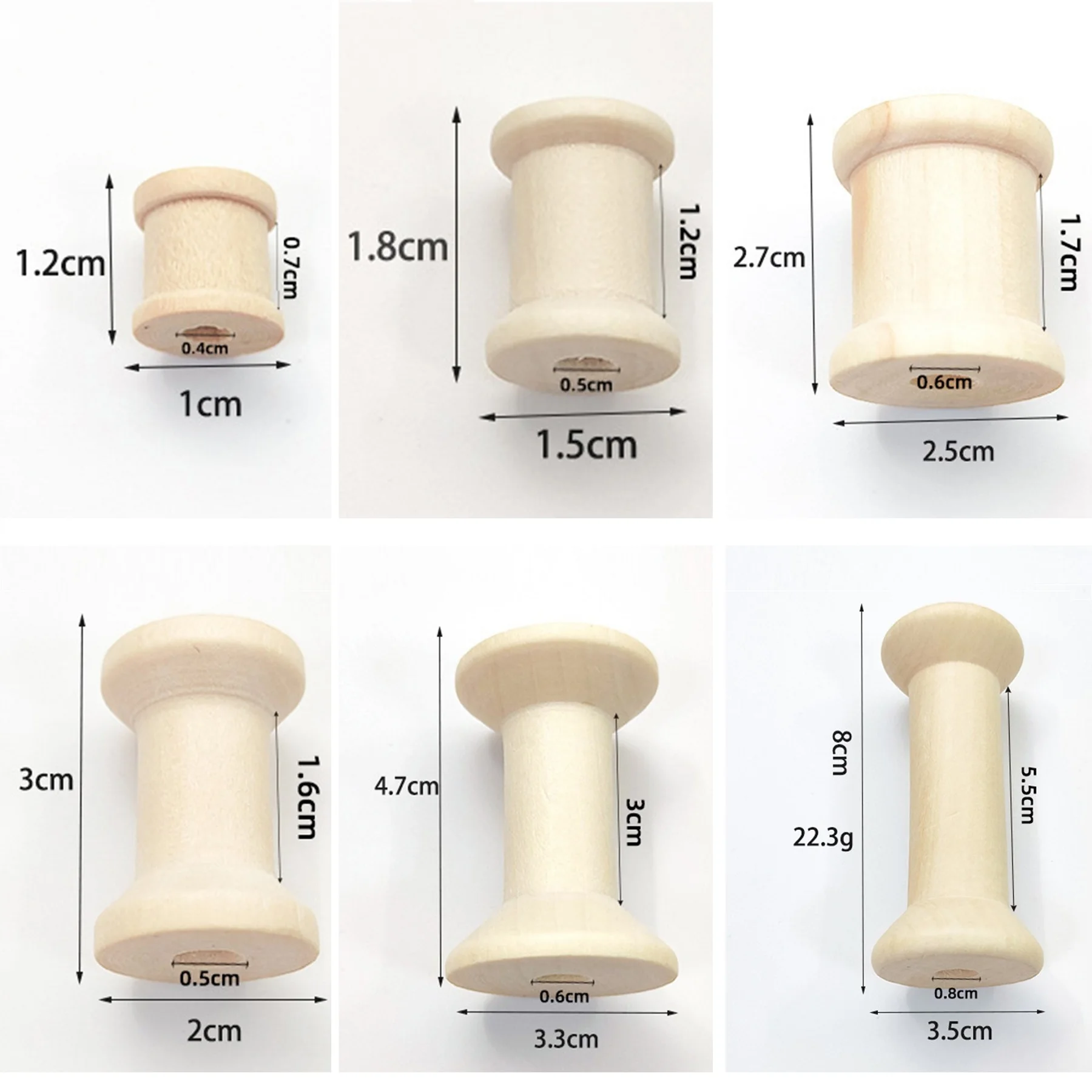 Organza Ribbon Spool - Mini bobinas de madera de 10/5