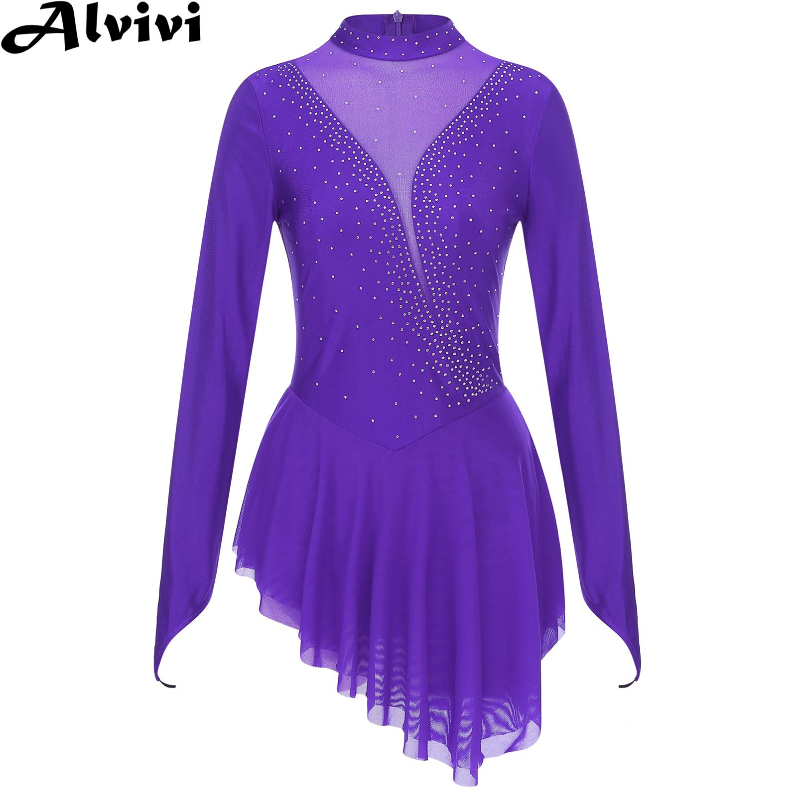 Rhinestone Banding Trim - Vestido de leotardo de gimnasia para