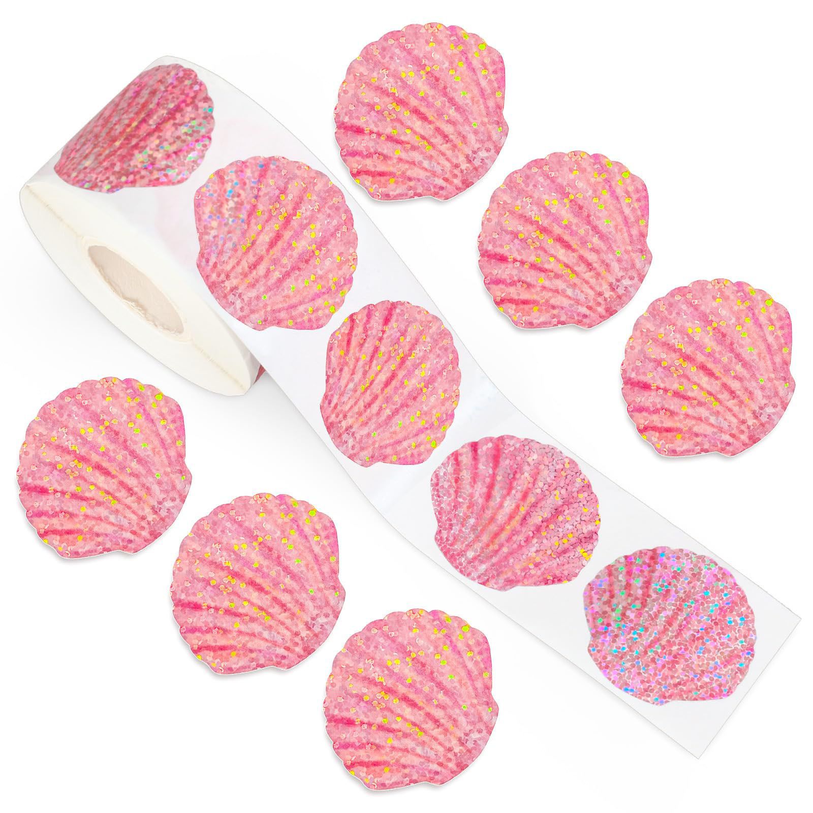 Glitter Vinyl Roll - 500 Pegatinas de Conchas Marinas de
