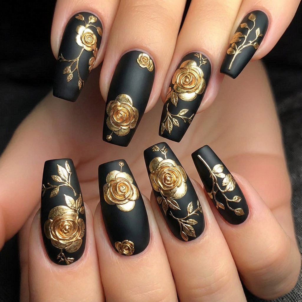 Embroidery Embellishments - Uñas postizas 3D para mujeres y