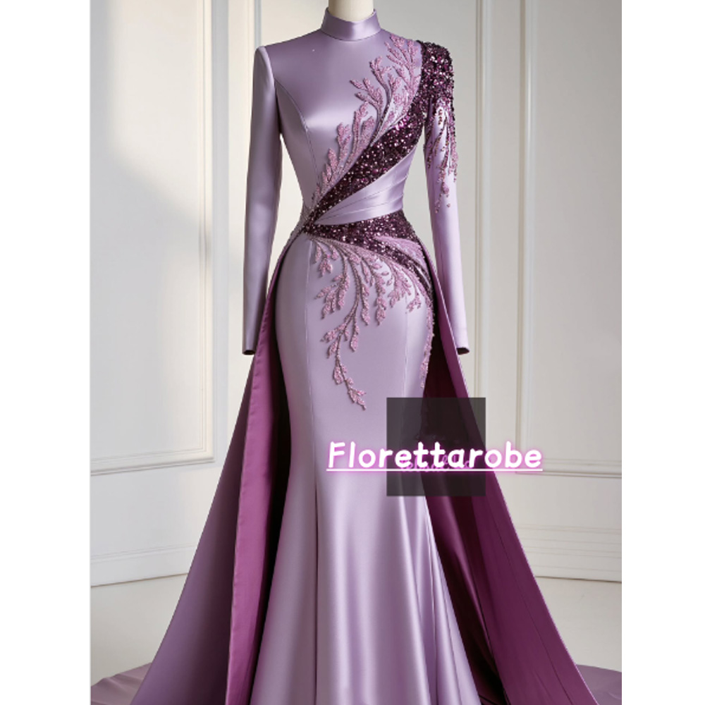 Applique Patch Flower - Florettarobe exquisito satén púrpura apliques de