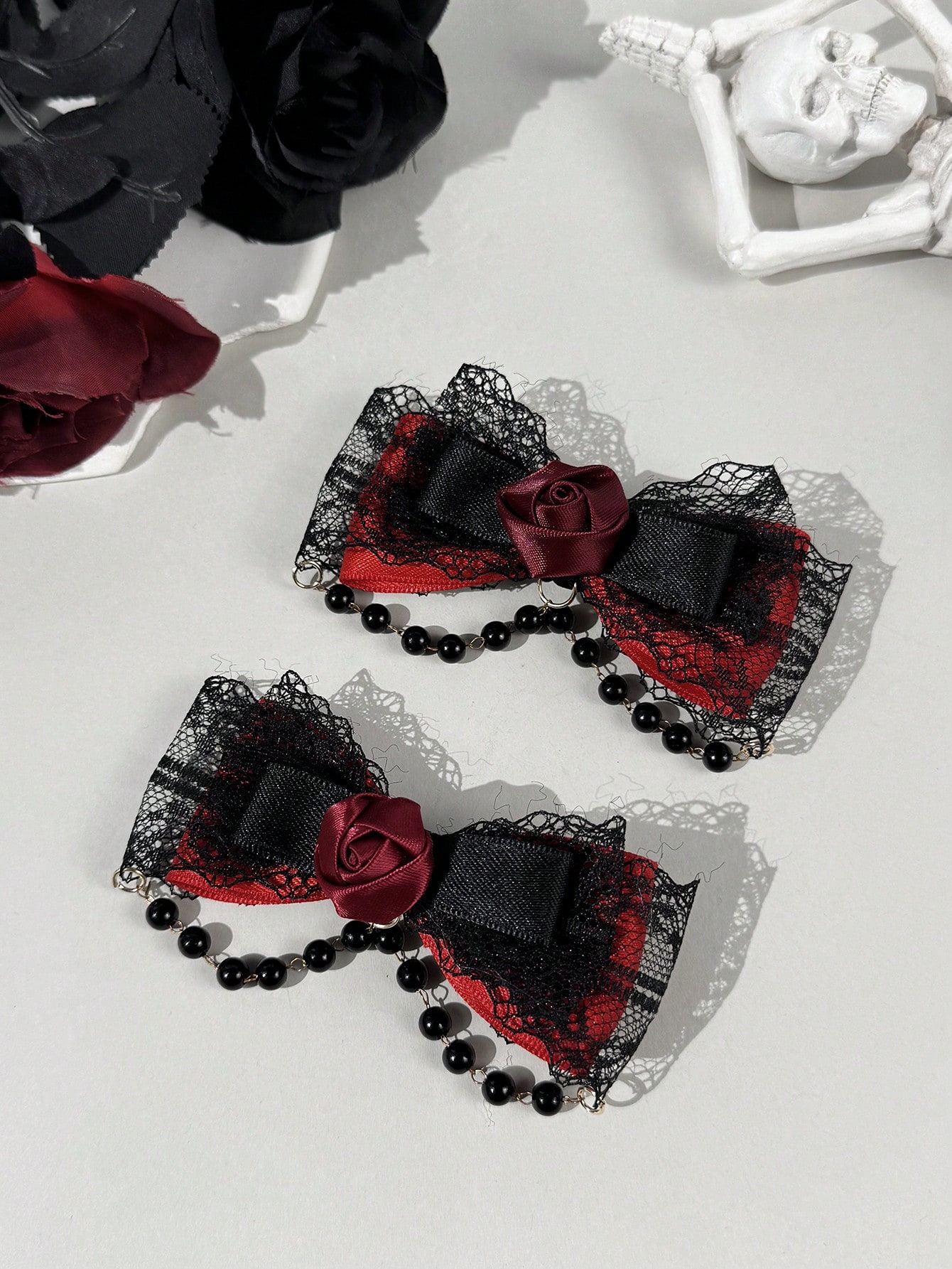 Lace Ribbon Trim - Pinza para el cabello de mujer