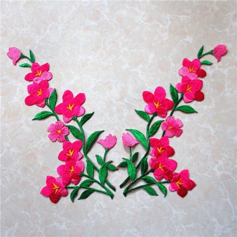 Applique Patch Flower - Parche bordado de flores azules para