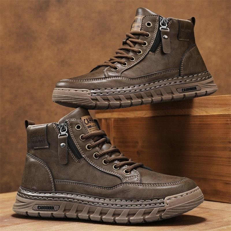 Guipure Lace Panel - Botas de cuero para Hombre, botas