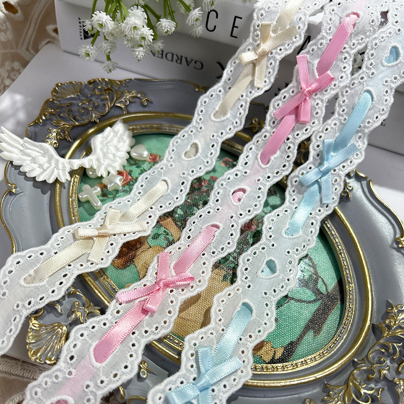 Lace Ribbon Trim - 1 yarda de lazo plisado de