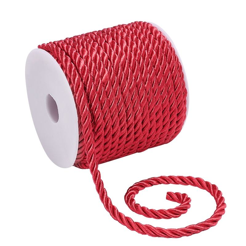 Cord Trim Twisted - Cuerda de seda roja de 19,6
