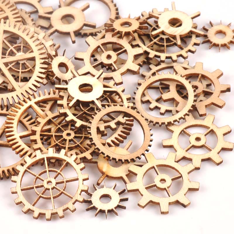 Embellishments For Scrapbooking - Rueda de engranaje de madera sin