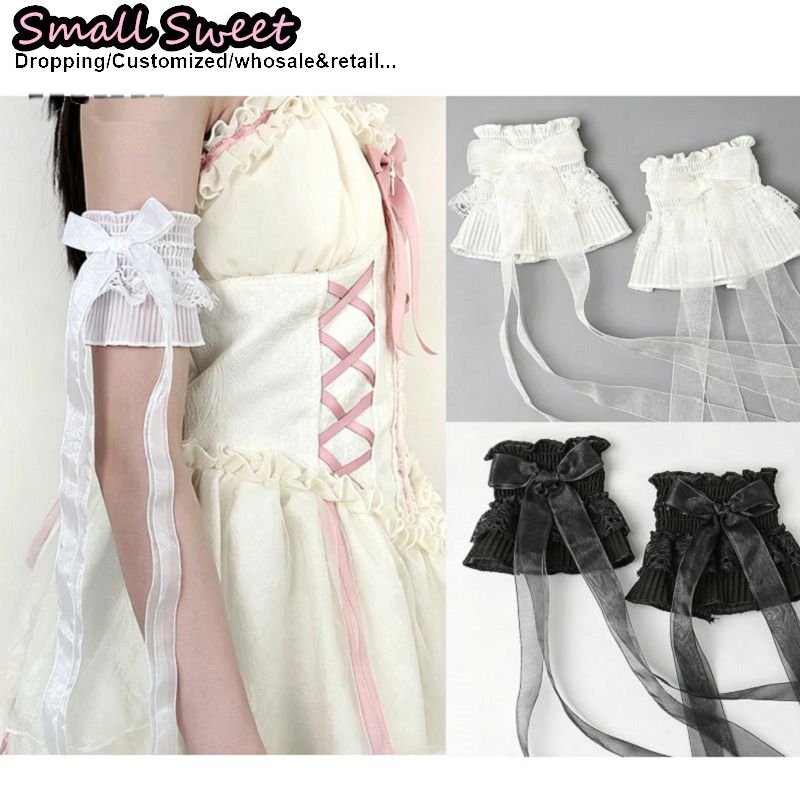 Lace Ribbon Trim - Mangas de encaje con lazo estilo