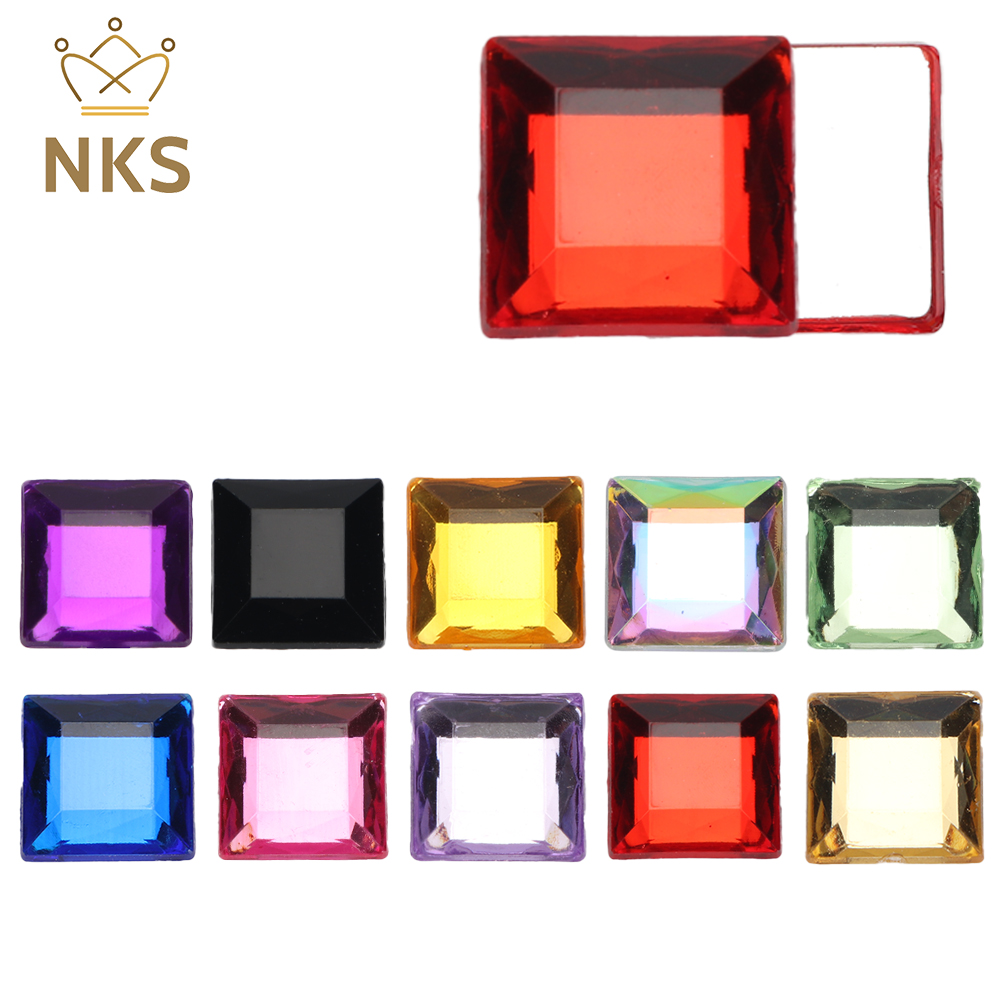 NKS 10mm 12mm cuadrado facetad - Hotfix Rhinestone Sheet reseña y precio
