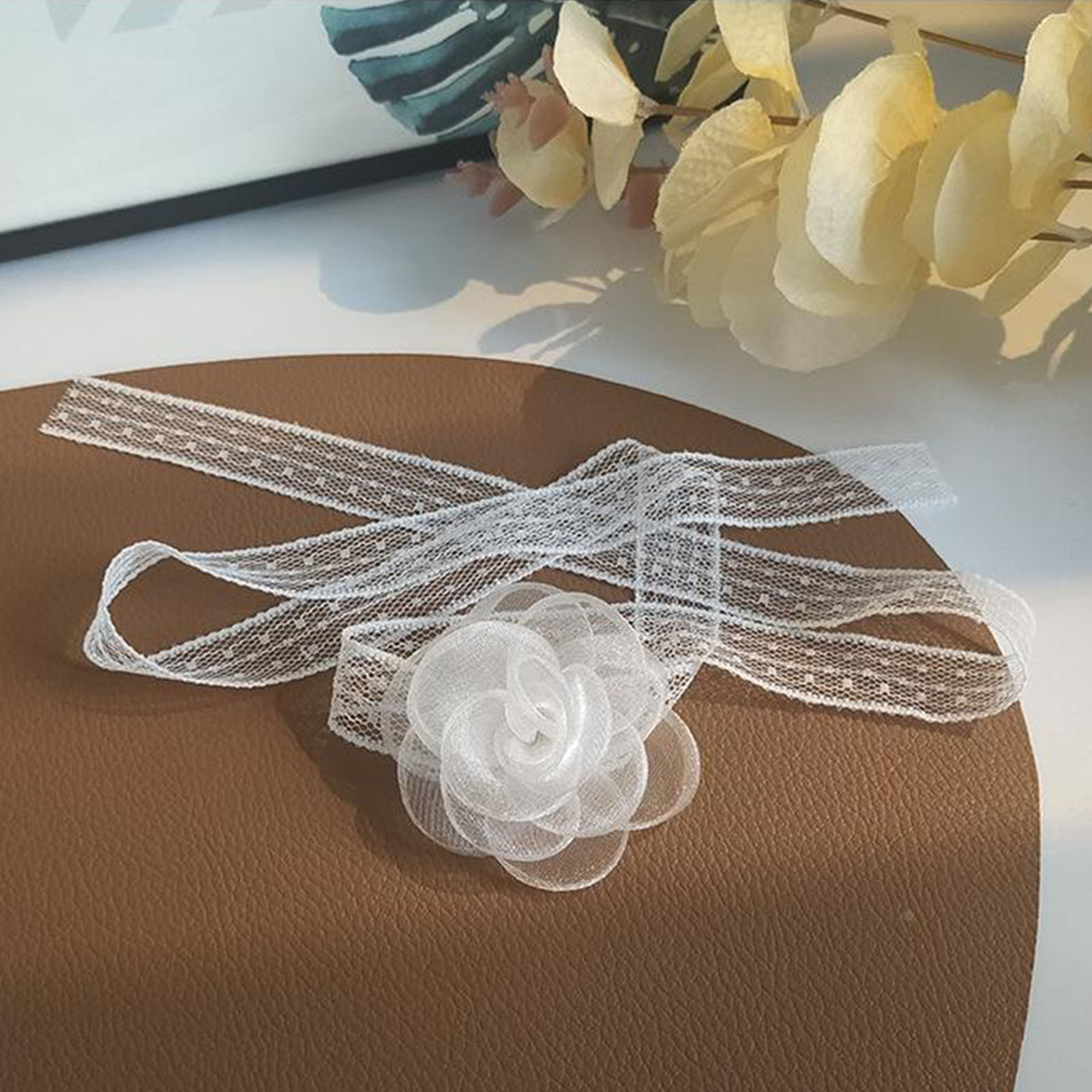 Diadema con lazo de encaje y d - Lace Ribbon Trim reseña y precio