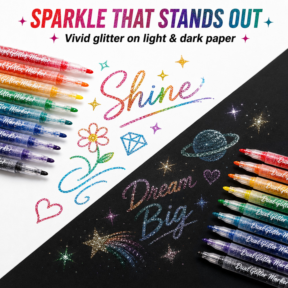 12 Marcadores de Doble Punta c - Glitter Vinyl Roll reseña y precio