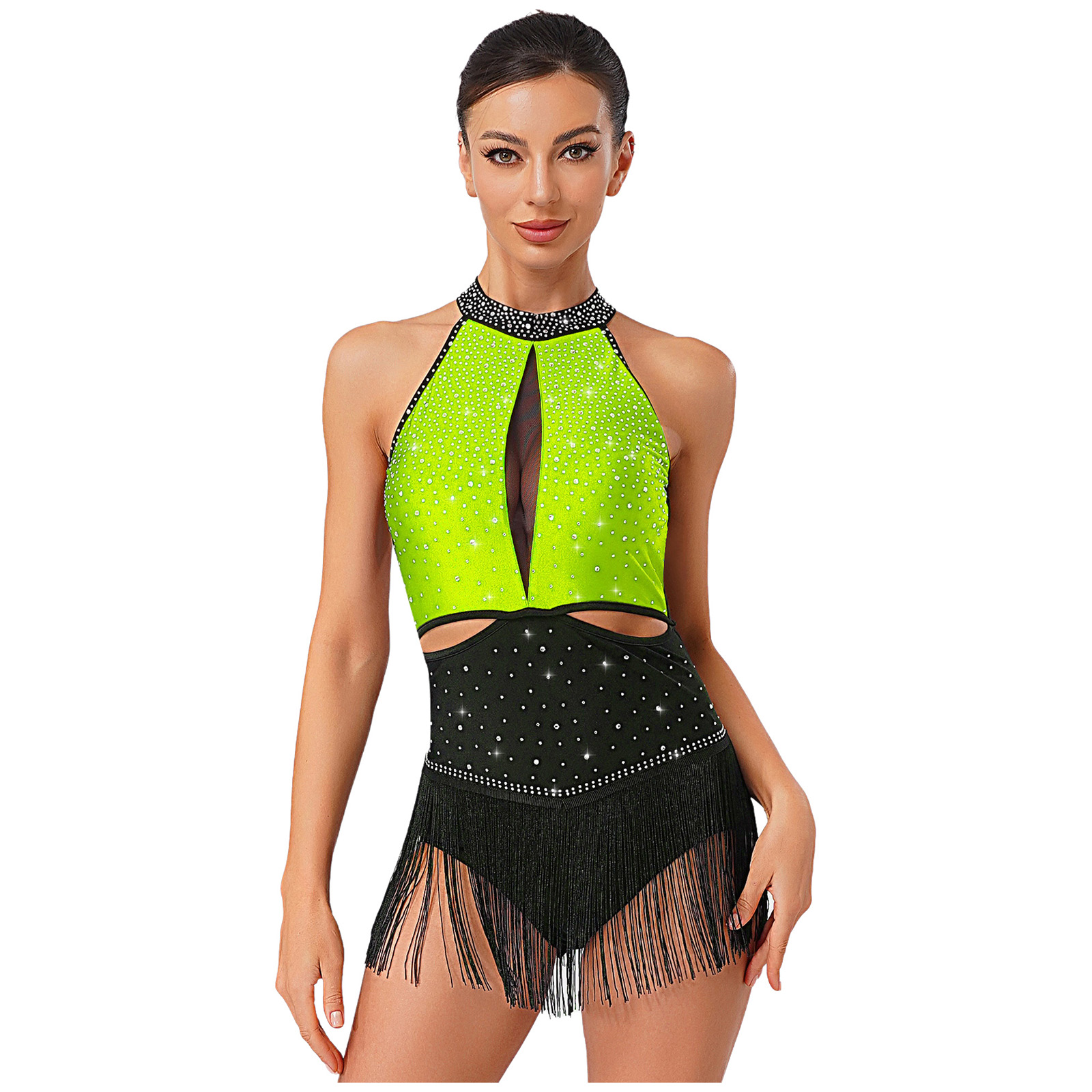 Vestidos rítmicos de baile par - Rhinestone Banding Trim reseña y precio