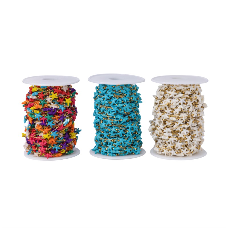 Cuentas turquesas de estrella  - Pearl Trim Chain reseña y precio