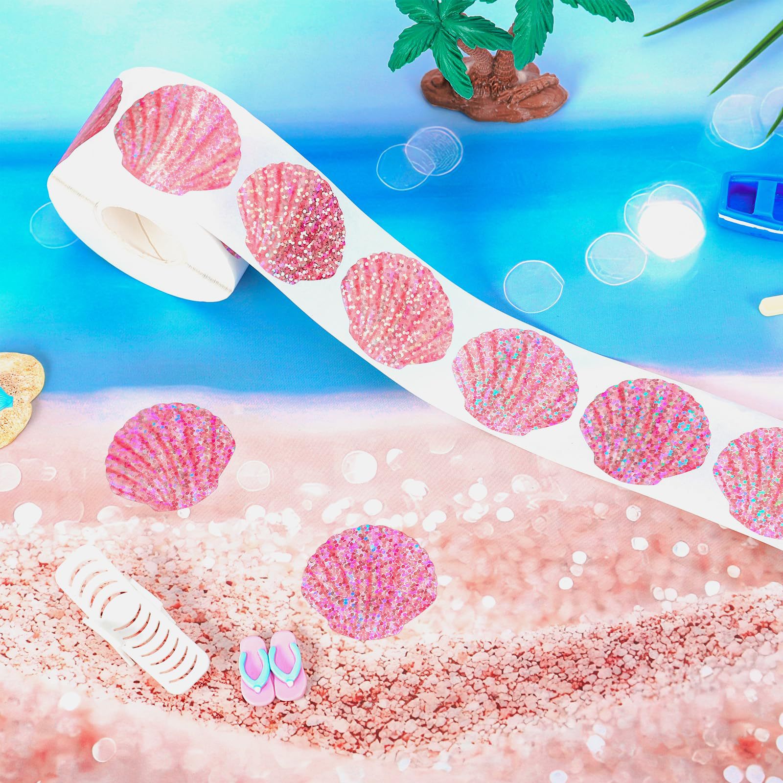 500 Pegatinas de Conchas Marin - Glitter Vinyl Roll reseña y precio