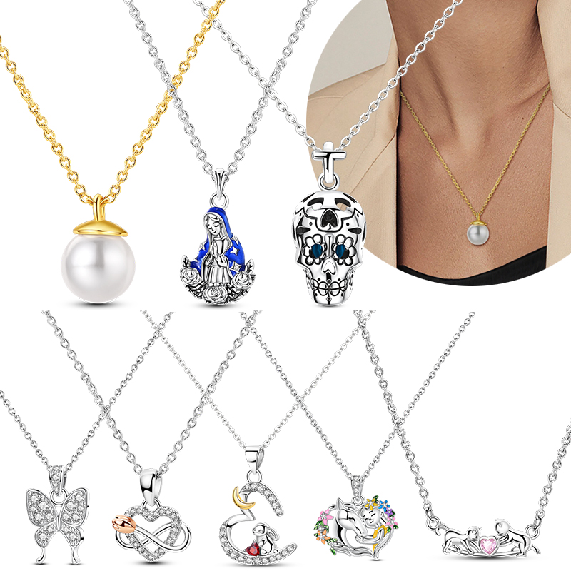 Collar de plata de ley 925 Ori - Pearl Trim Chain reseña y precio
