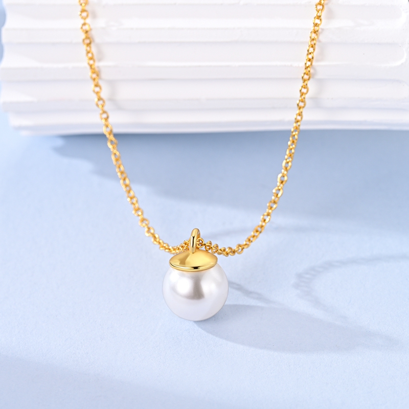 Collar de plata de ley 925 Ori - Pearl Trim Chain reseña y precio