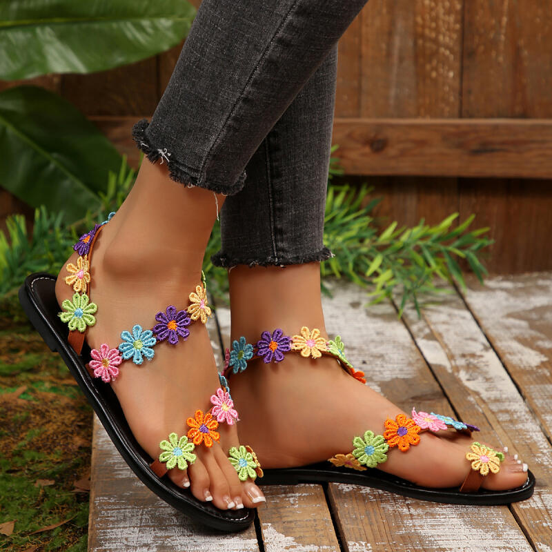 Sandalias de Diseño Bohemio co - Embroidery Embellishments reseña y precio