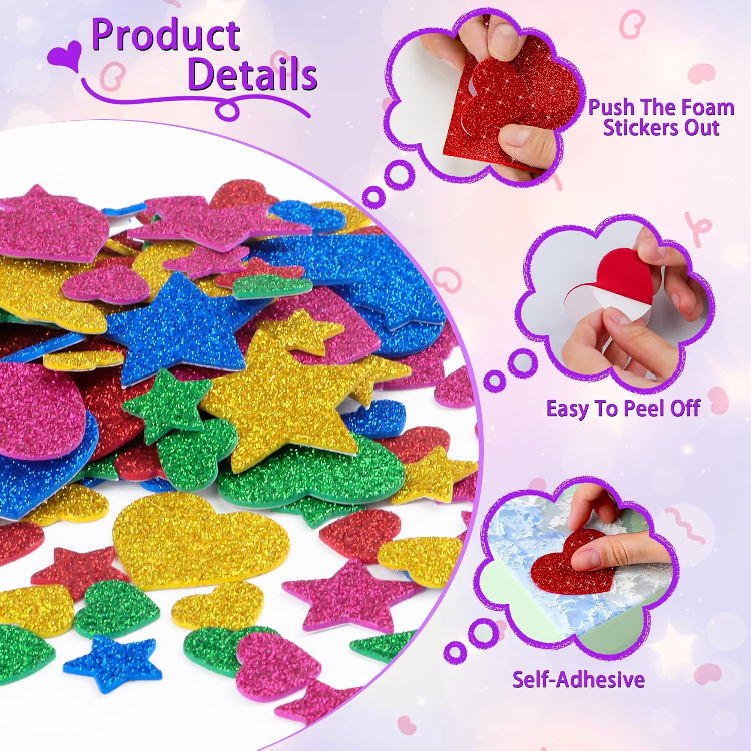 625 pegatinas de espuma con fo - Glitter Vinyl Roll reseña y precio