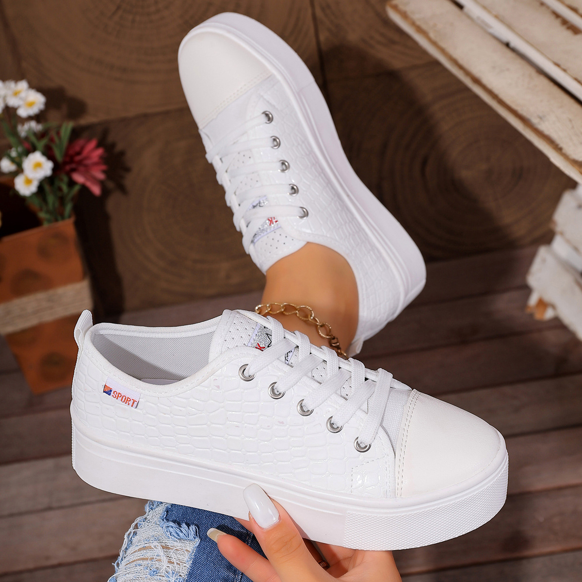 Nuevos zapatos planos informal - Guipure Lace Panel reseña y precio