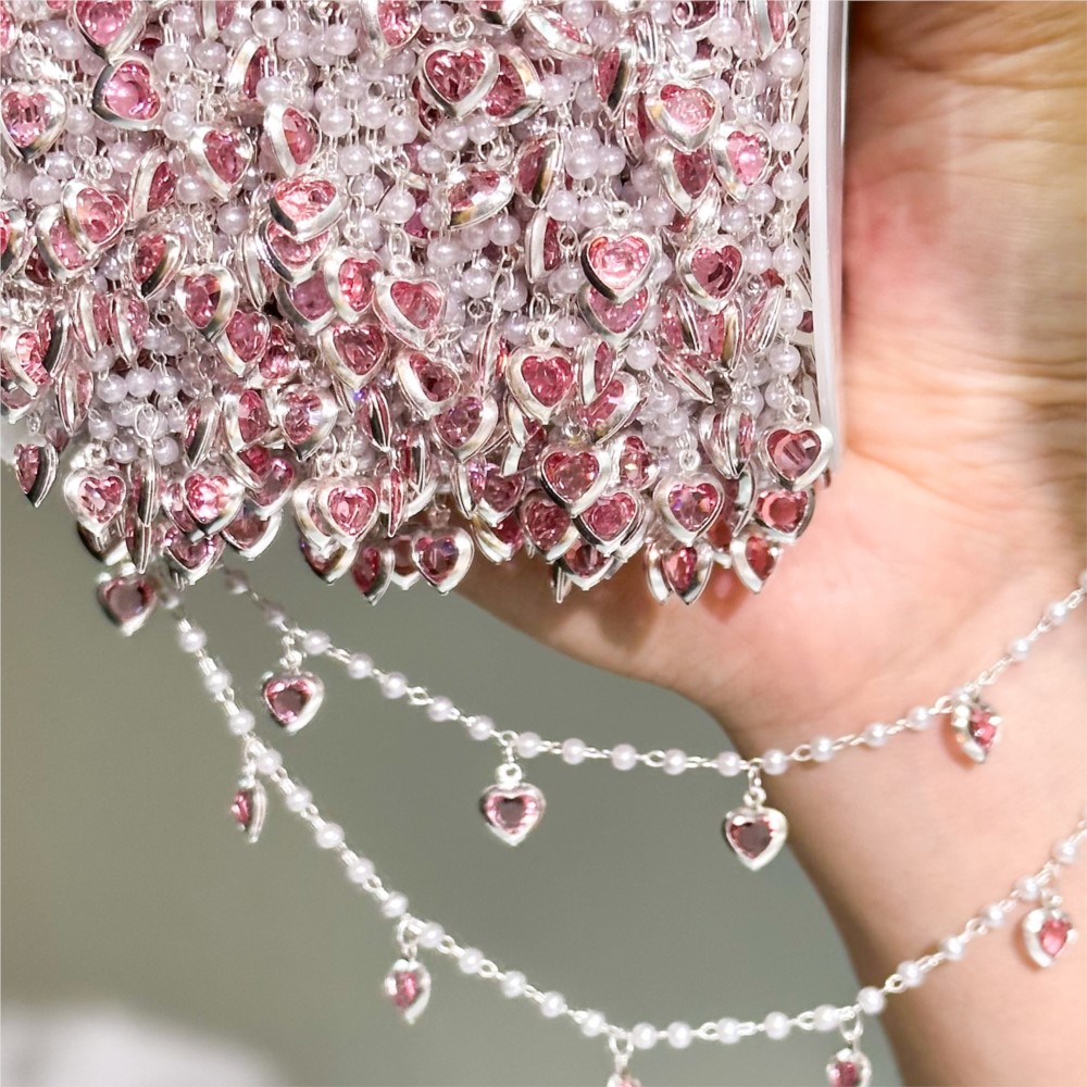 Cadena de Latón con Corazones  - Pearl Trim Chain reseña y precio