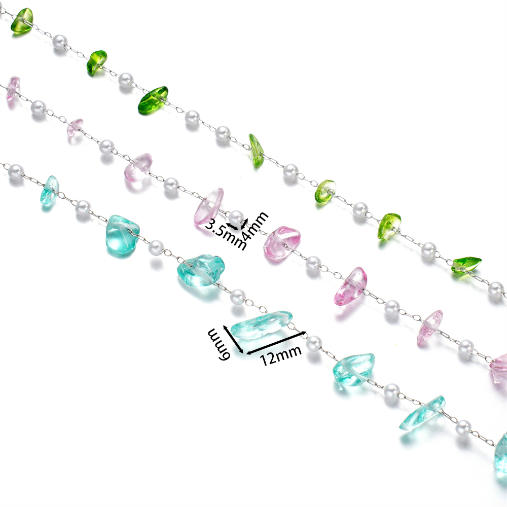 1Meter Crystal Glass Stone And - Pearl Trim Chain reseña y precio