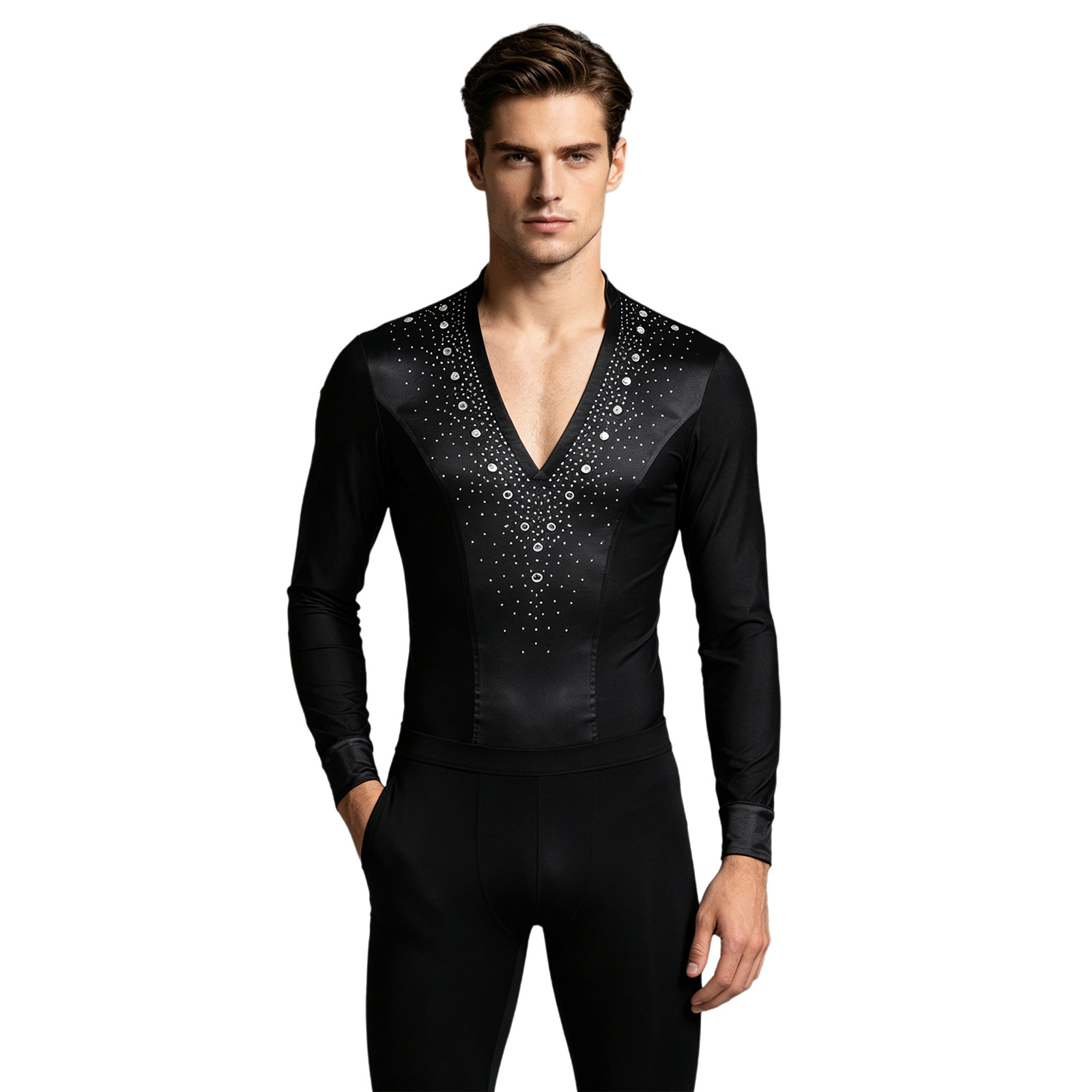 Camisa de leotardo de baile de - Rhinestone Banding Trim reseña y precio