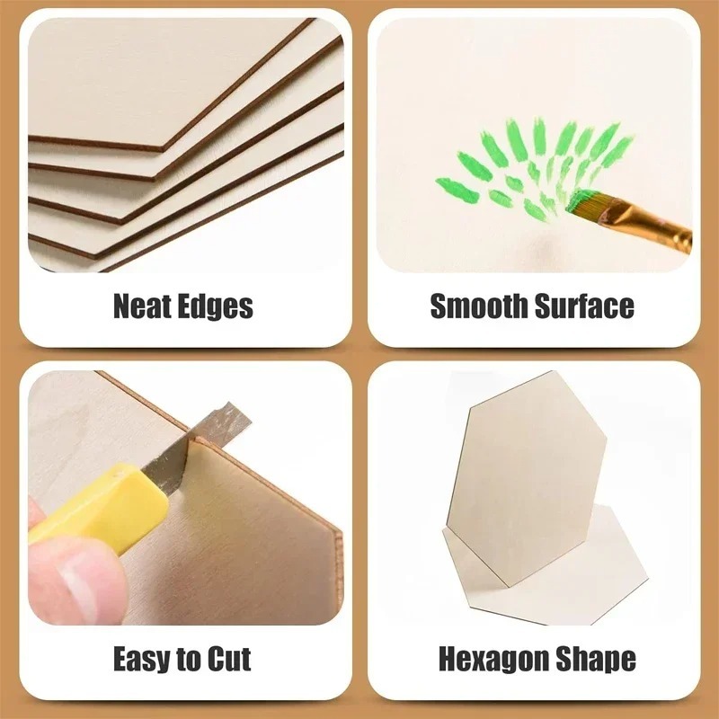 Rebanadas hexagonales de mader - Craft Embellishments reseña y precio
