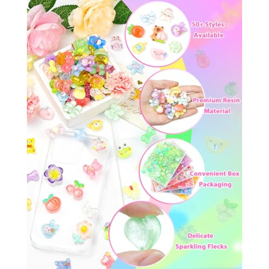 100 piezas de dijes de resina  - Easter Craft Embellishment Set reseña y precio