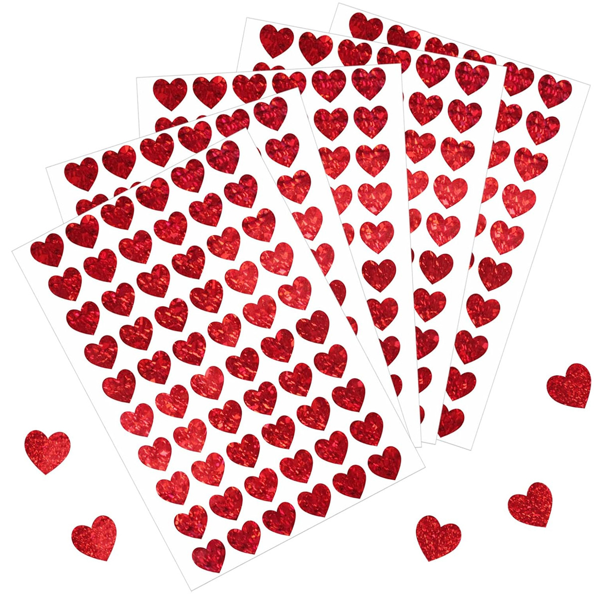 600 Pegatinas de Corazón Rojo, - Glitter Vinyl Roll reseña y precio