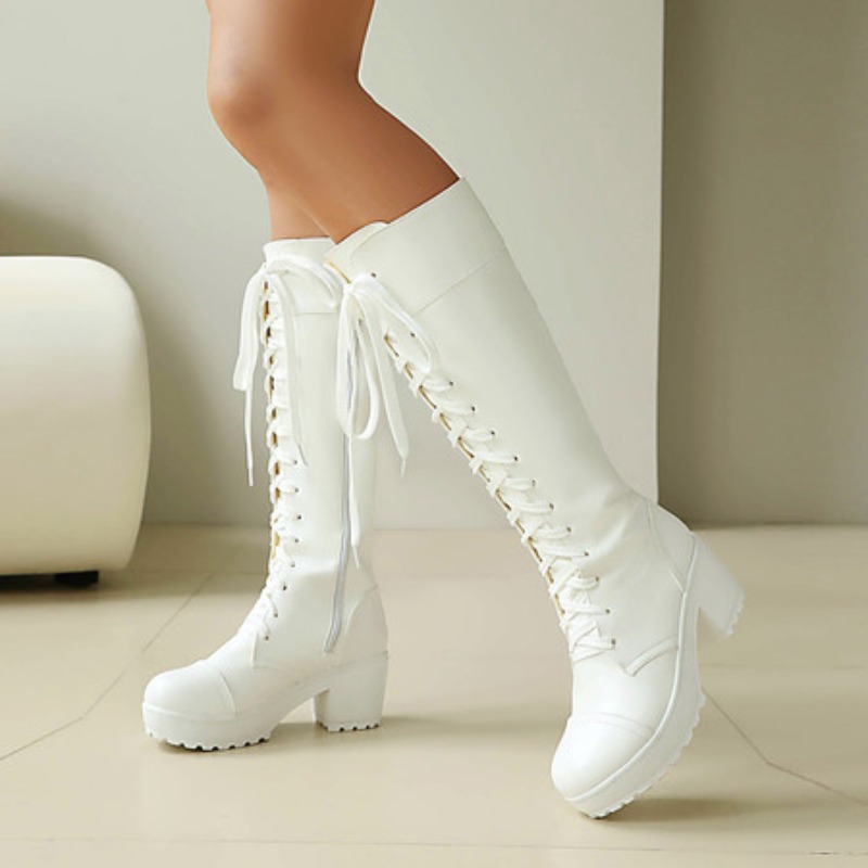 Botas de combate hasta la rodi - Guipure Lace Panel reseña y precio