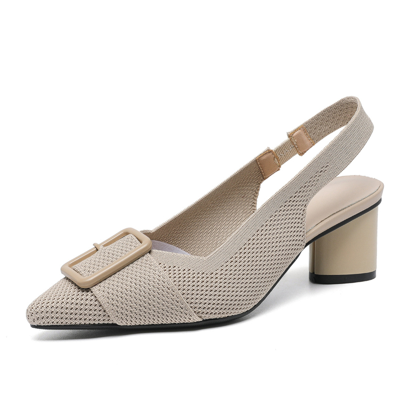 Sandalias de tacón alto con pu - Embellish Knit reseña y precio